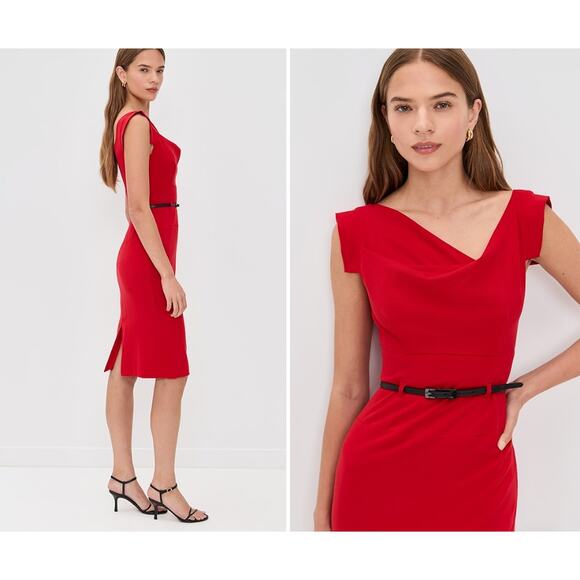 Black Halo Jackie O Belted Dress (Size 4) - Picture 2 of 10